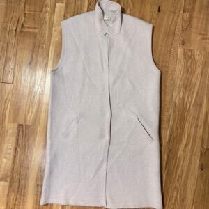 Wrap London Gray Wool Snap Front Winter Collared Vest Minimalist Quiet Luxury 8